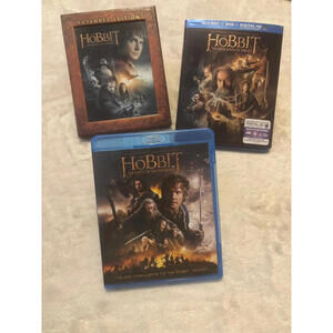 The Hobbit Blu-ray DVD 3 Movie Series Lot Extended Edition